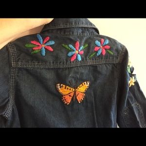 Up cycled Embroidered Toddler Denim Shirt